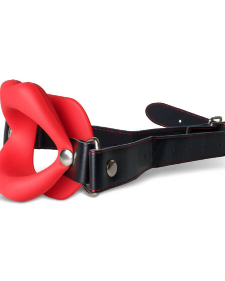 Gag rouge en silicone à bouche ouverte